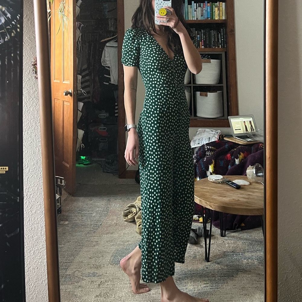 Reformation France Jumpsuit in Basil